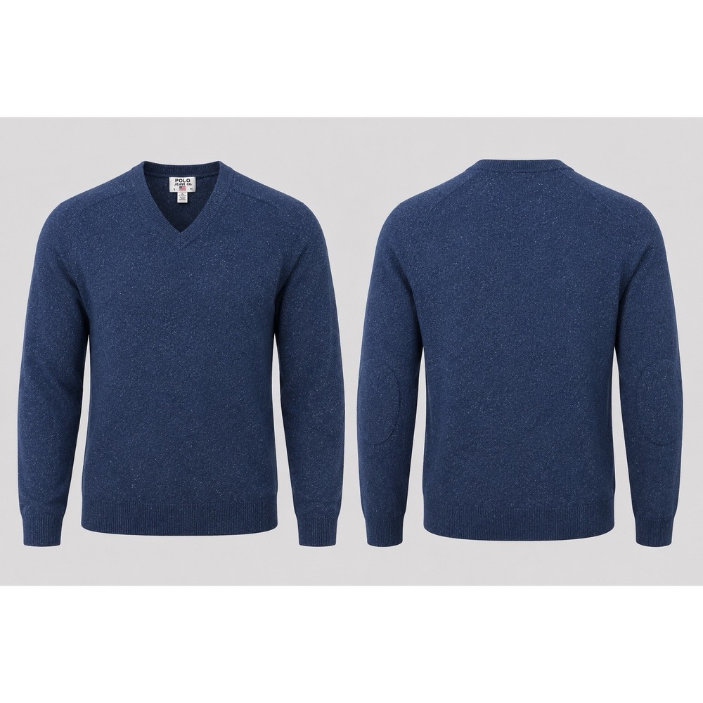 Joseph Abboud SWEATER Men's 2XLT Wool Blend V-Neck SPECKLED BLUE Big Tall